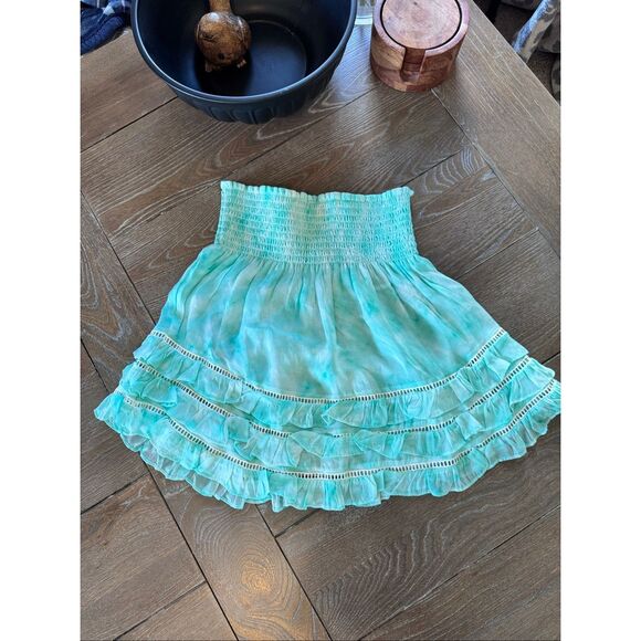 Ramy Brook Teal Tiered Mini Skirt Size XS - Picture 3 of 5